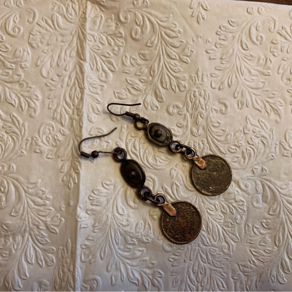 Copper colored earrings